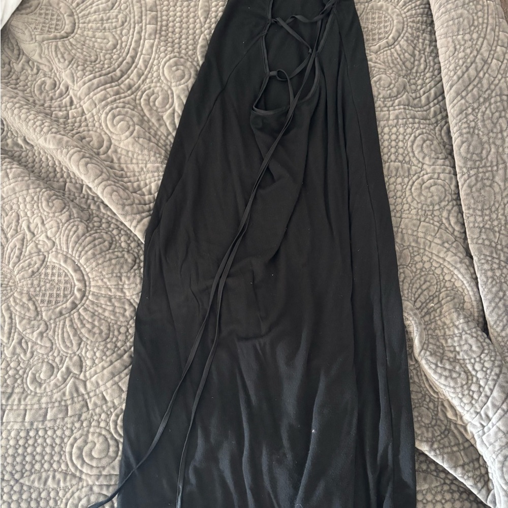Super sexy back with lace up dress. Mini skirt style